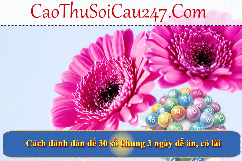 Cách đánh dàn đề 30 số khung 3 ngày dễ ăn, có lãi