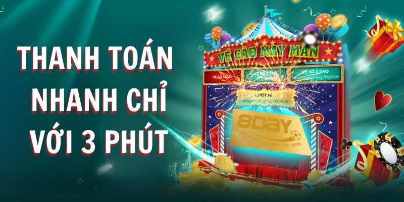 Thanh toán nạp rút nhanh chóng chỉ với 3 phút
