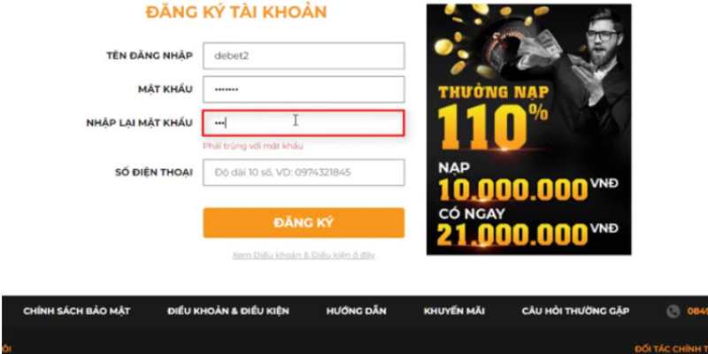 Điển vào form trên để đăng ký